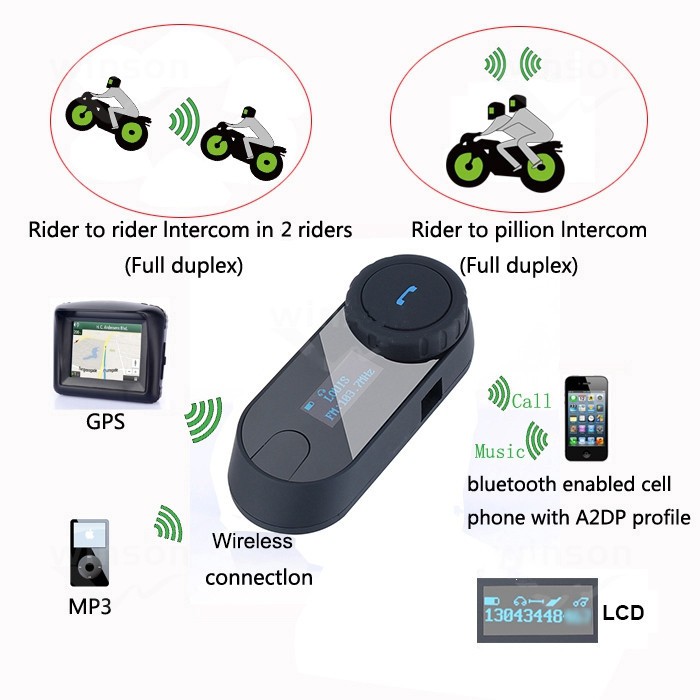 

Free shipping!! W/Screen Bluetooth Motorcycle Motorbike Helmet Intercom Headset with FM Radio