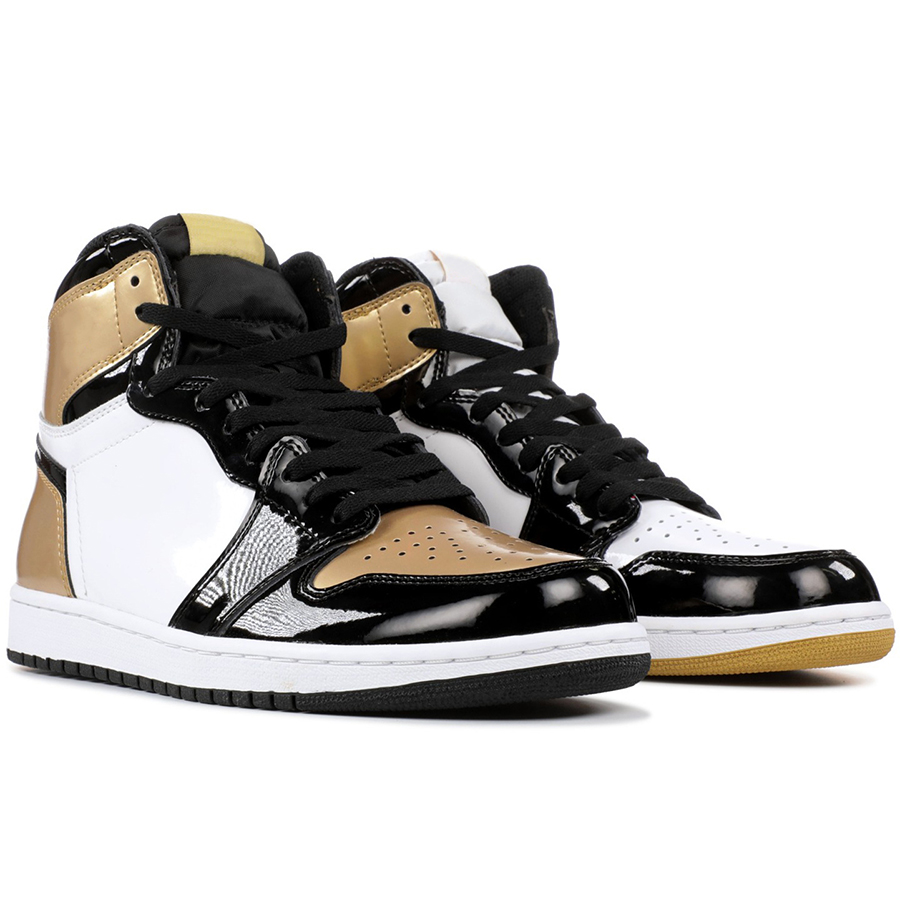 

1 Men Basketball Shoes Gold Top 3 Homage To Home Shadow Banned Bred Black Toe Chicago Triple Black White 1S Sports Sneakers 7-13