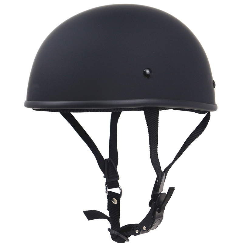 

No mushroom head light weight chopper bike helmet Vintage half face motorcycle helmet Fiberglass shell 680g only for adults, Mat black