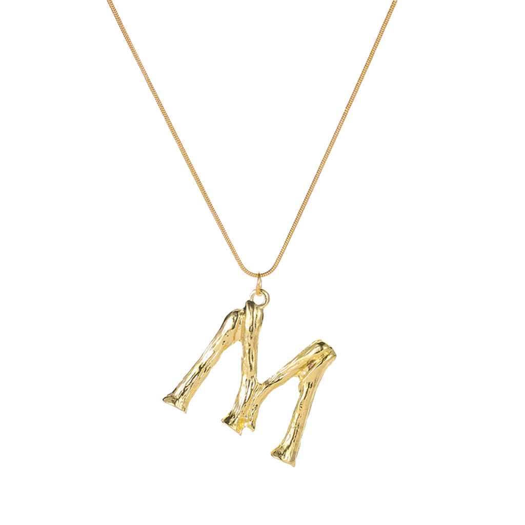 

M-S Initial Letters Necklace Alphabe Pendant Choker Jewelry Hanging Pendant Chain, Birthday Gifts