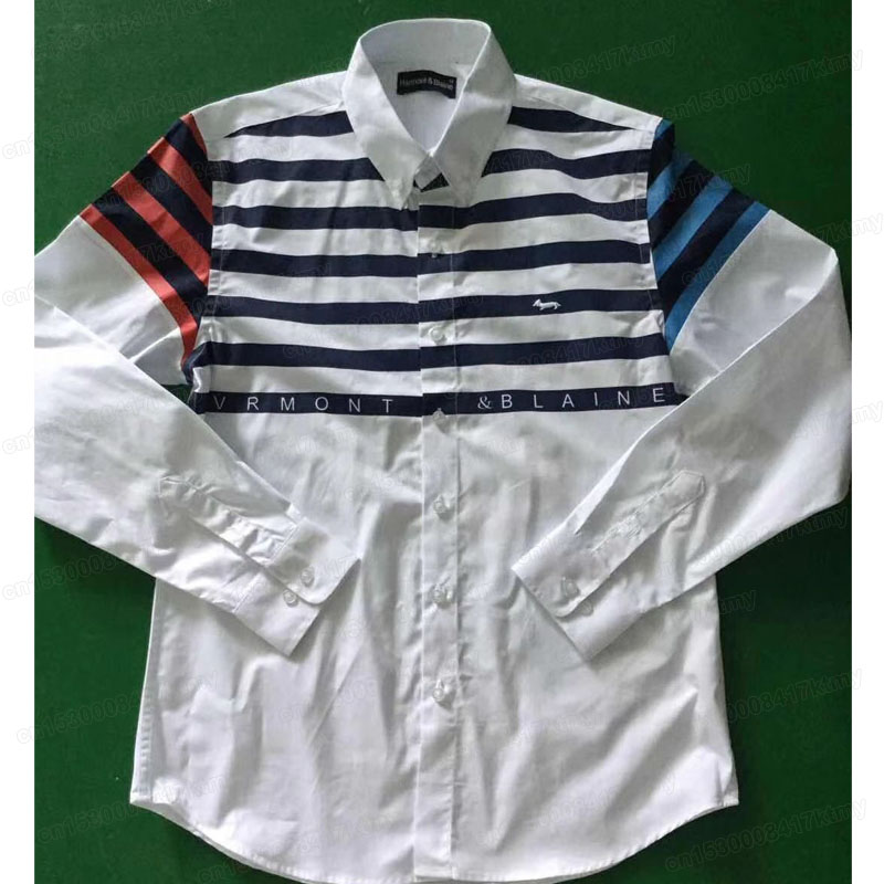 

2020 New Men cotton casual striped long sleeve Harmont Male blouse harmont blaine shirts camisa masculina homme male tops, White