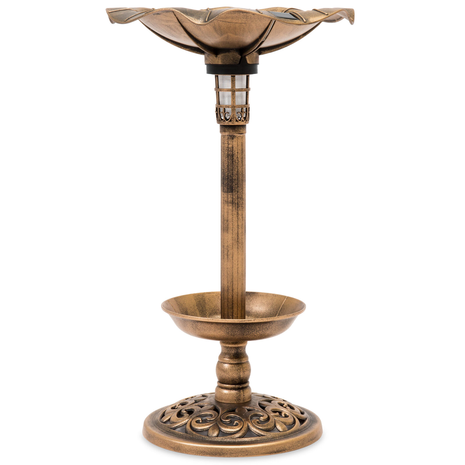 Bird Bath /& Feeder avec énergie solaire lumière jardin d/'ornement oiseaux Table Station