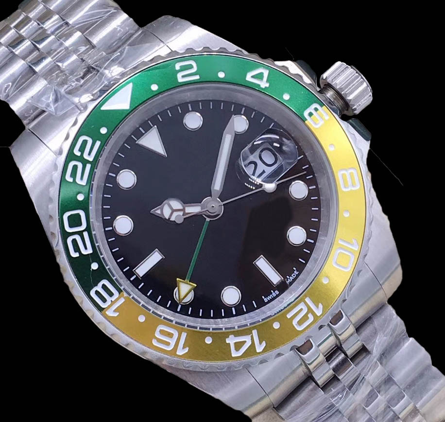 

2021New luxury men's watch 2813 automatic mechanical men's watch sapphire five beads folding buckle men's 2 style orange purple free ship, Extra shipping;not watch