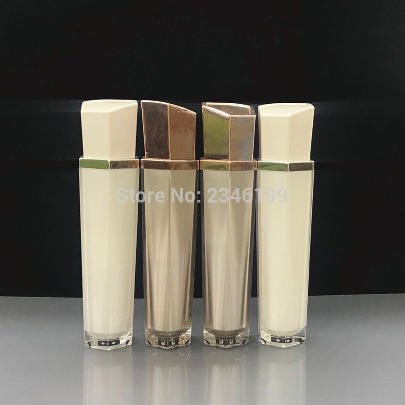 

Empty Perfume Bottle Spray Atomizer Refillable Acrylic Hexagon Bottle Silvery White Cosmetic Conainer 120ml 10pcs/Lot