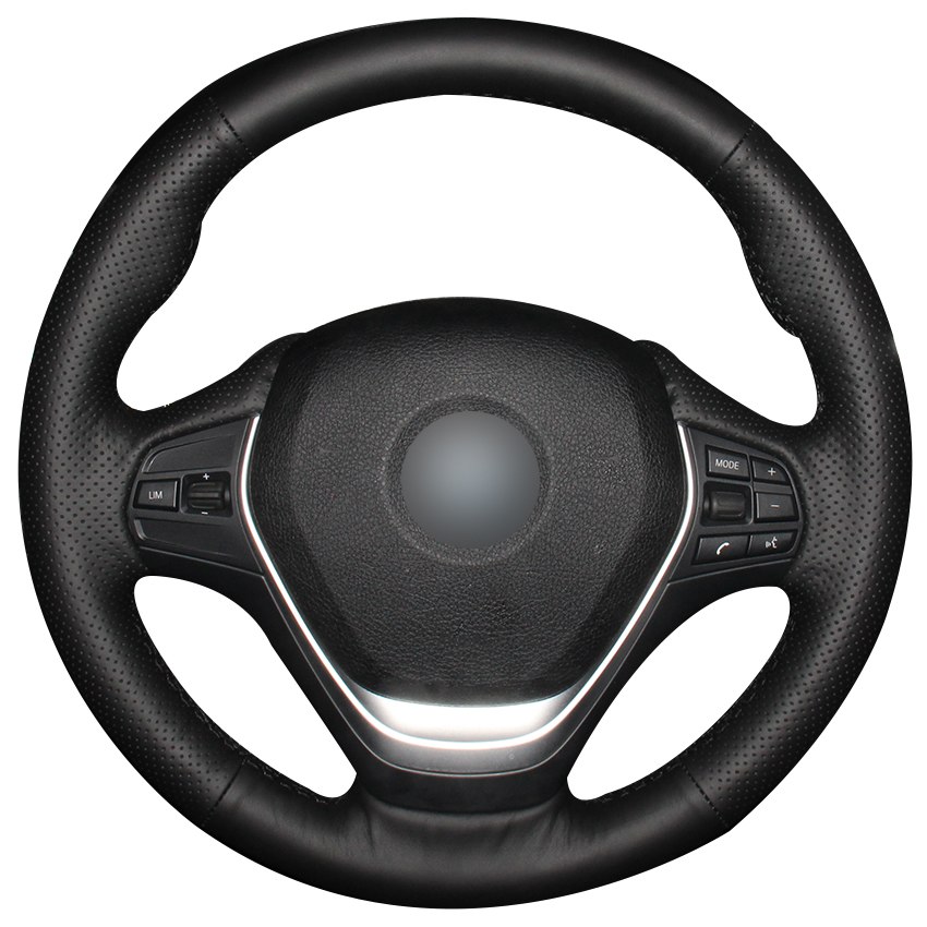 Couvre volant de voiture en cuir naturel noir pour BMW F30 320i 328i 320d F20