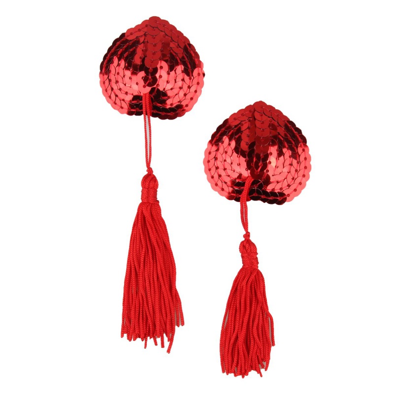 

6 Colors Sexy Self Adhesive Sequin Tassel Cover Heart Shape Bra Nipple Cover Pasties Breast Petals, Blue