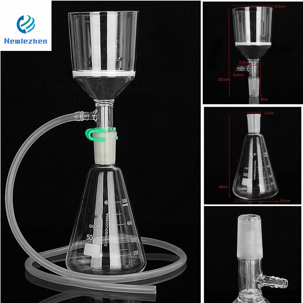 

High quality 500ml glass suction filter kit 250ml Buchner funnel 500ml liter conical flask laboratory bottle school laboratory supplies