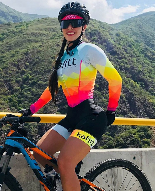 

2019 Pro Team Triathlon Suit Women's Cycling long sleeve Jersey Skinsuit Jumpsuit Maillot Cycling Ropa ciclismo set gel 006