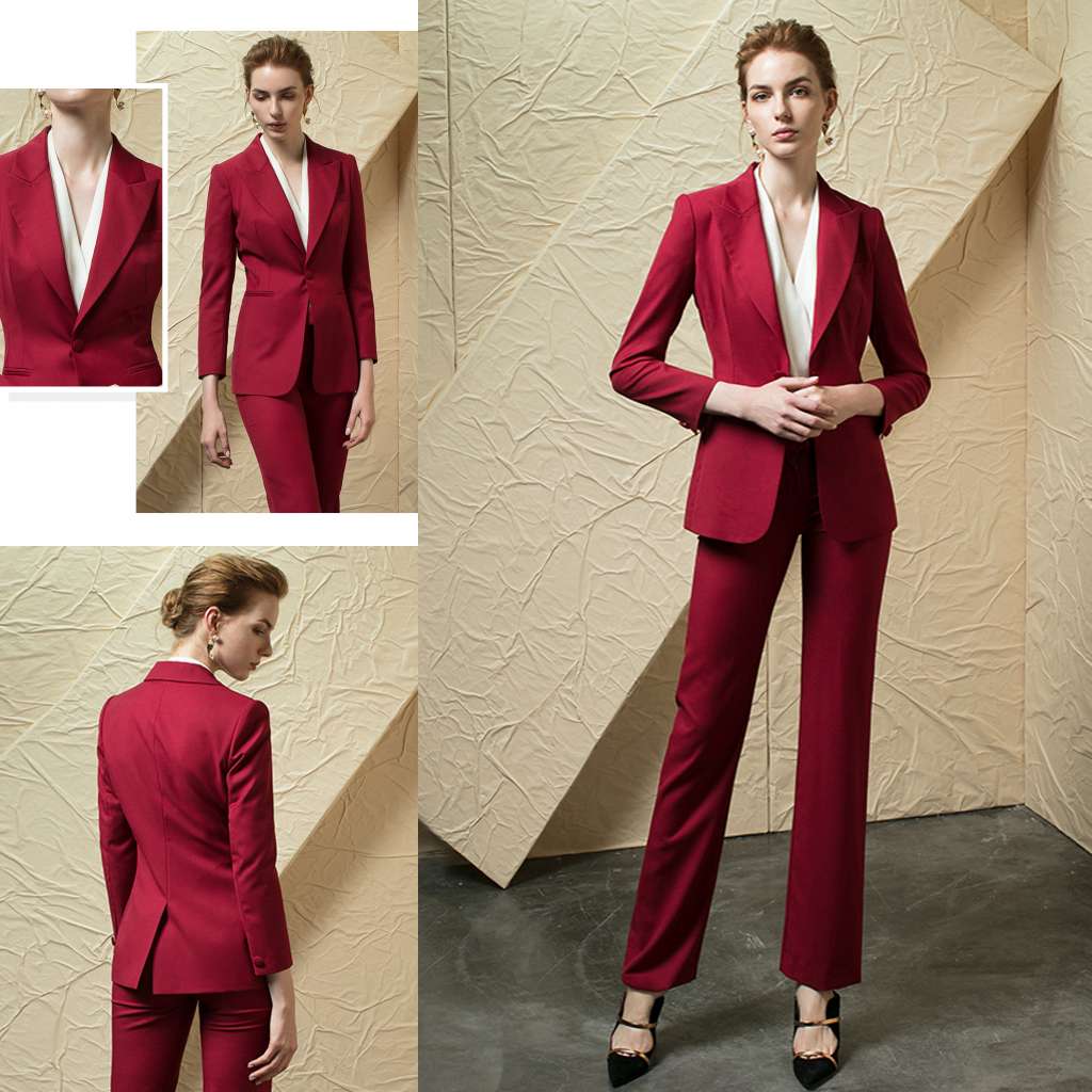 red velvet tuxedo suit womens