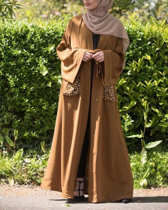 

Ramadan Robe Malaysia Abaya Dubai Kaftan Women Beading Kimono Cardigan Muslim Dress Turkish Islamic Long Robe Casual Clothing