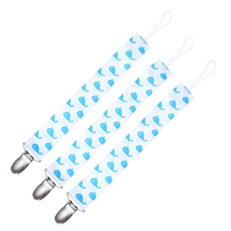 

3pcs Whale Pattern Baby Pacifier Straps Anti-Lost Clip Strap Infant Soother Nipple Holder for Outdoor