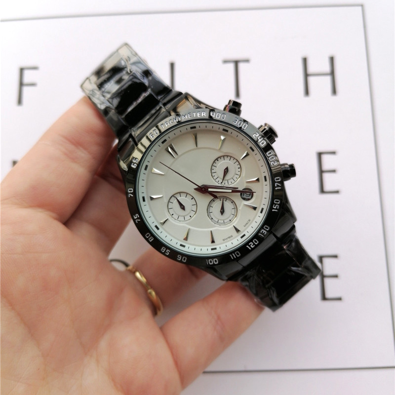 Top brand mens luxury watches all function subdial work quartz watches for men t095 stainless steel designer watch waterproof Montre de luxe