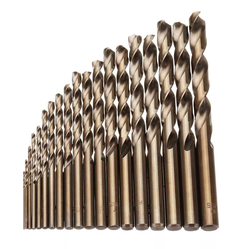 

19PCS 1-10mm HSS M35 Cobalt Twist Drill Bit Set for Metal Wood Drilling for Drillpro Tools Set Kit Parts Accessories