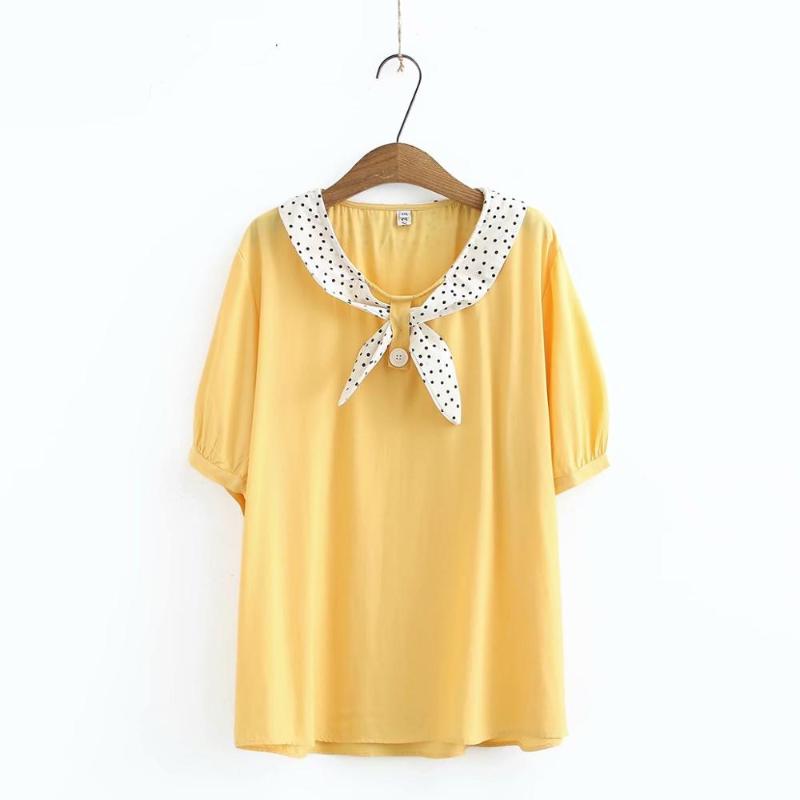 

Plus size chiffon solid yellow black white green women loose tshirts 2020 new summer casual ladies soft t shirts female tops
