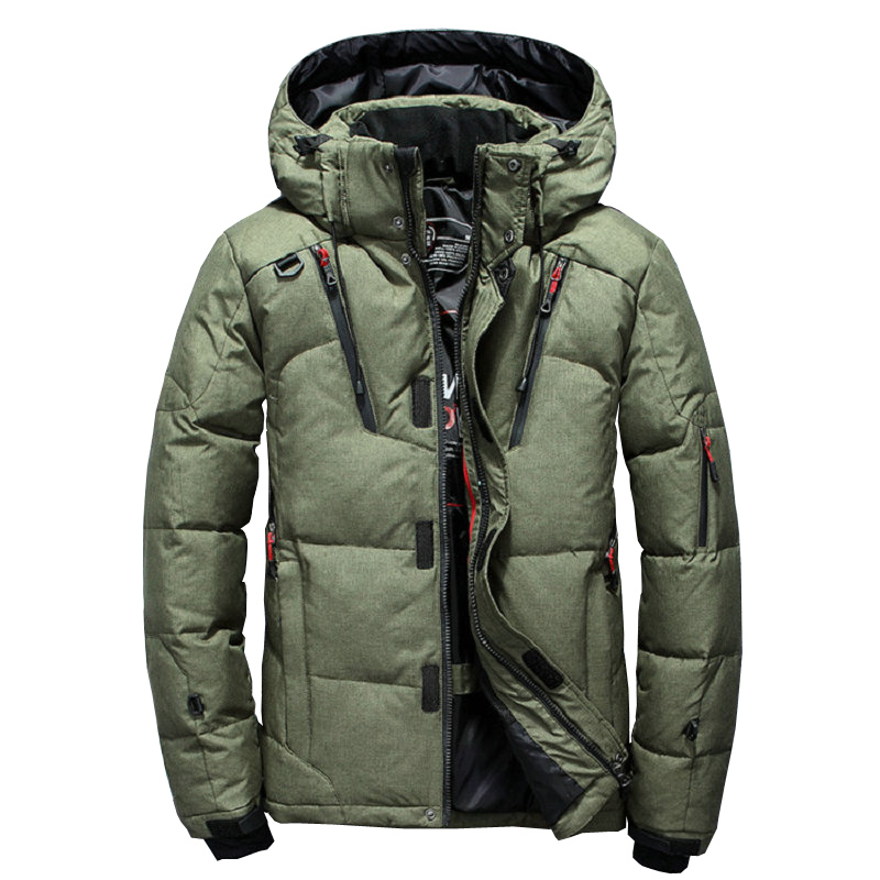 

Ranberone Thick Warm Men's Winter Jacket Hooded Outdoor Duck Down Parka High Quality Windproof Winter Coat Casual Mens Overcoat, Blue