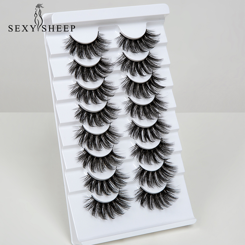 

8 Pairs lashes Natural long 3D Faux Mink Eyelashes Thick HandMade Full Strip Lashes Volume Soft Mink False Eyelashes
