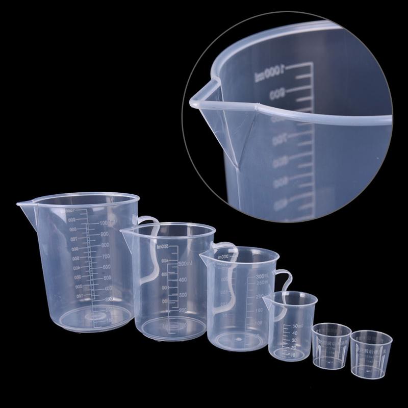 

15ml/20ml/30ml/50ml/100ml/250ml/500ml Plastic Measuring Cup Jug Pour Spout Surface Kitchen Tool Supplies