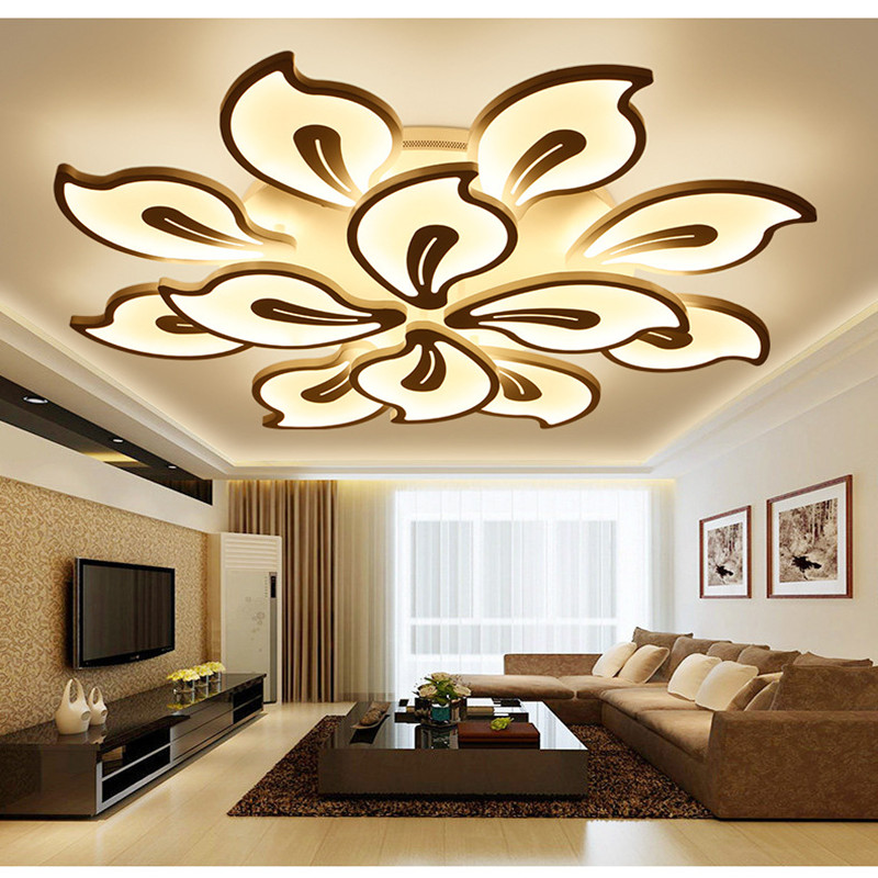 

Led leaves chandelier hall Living Room Bedroom Kitchen Island led luster chandelier suspension luminaire remote control chandeliers