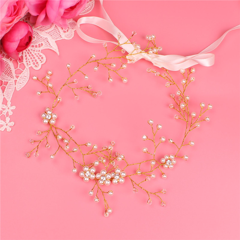 

YJWSXF wedding headdress bridal headdress handmade pearl wedding accessories