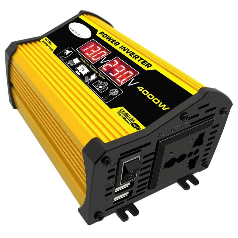 

4000W 12V to 220V/110V LED Display Car Power Inverter Converter Adapter Dual USB Voltage Transformer Modified Sine Wave