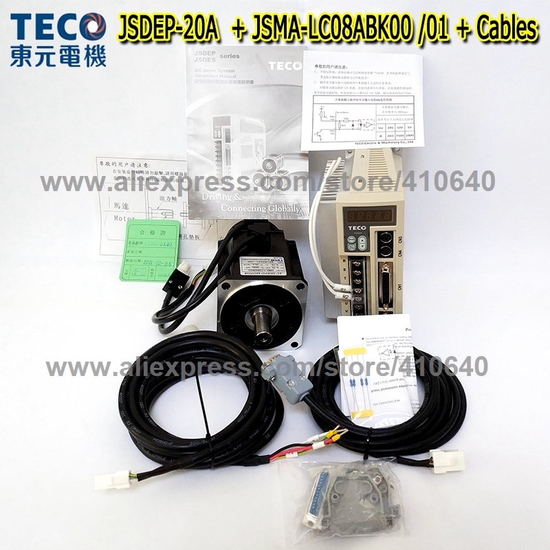 Genuine TECO 750W Servo Motor JSMA-LC08ABK01 or 00 And Servo Motor Drive JSDEP-20A with Cables MORE RELIABLE QUALITY AND SERVICE-image-463773132