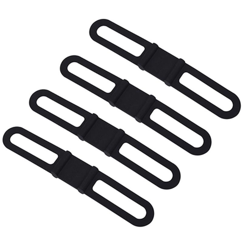 

4 Pcs Bicycle Handlebar Light Holder Elastic Silicone Strap Tied up Fixed Phone Cycling Light Inflator Torch Bandage