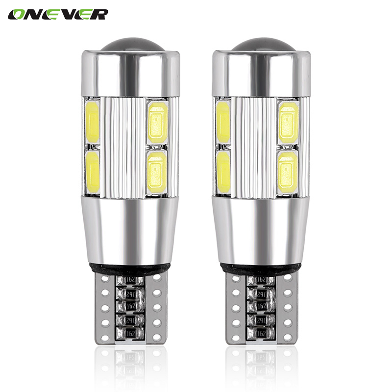 

2PCS Car Styling Car Auto LED T10 Canbus 194 W5W 10 SMD 5630 LED Light Bulb No Error Light Parking T10 Side, As pic