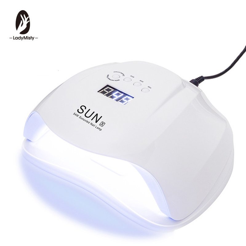 

LadyMisty SUN X 54W Nail Dryer LCD Display 36 LEDs Dryer Lamp UV LED Lamp for Curing Gel Polish Auto Sensing Nail Manicure Tool, Eu plug