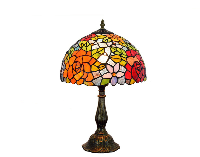 

Vintage Stained Glass Tiffany Table Lamp Reading Lamp for Living Room Bedroom Bookcase Dresser Coffee Table