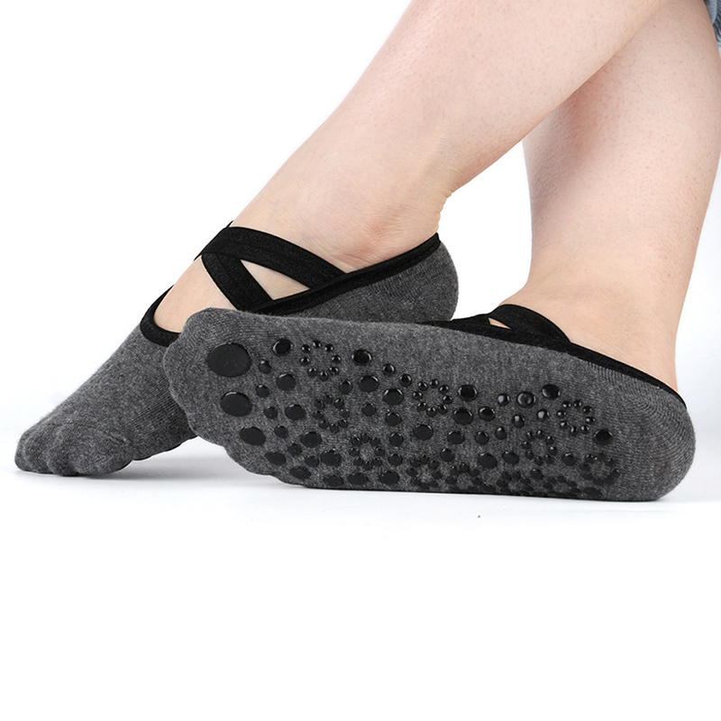 

Women Non-Slip Yoga Socks For Backless Fitness Pilates Breathable Ballet Foot Scoken Ladies Sport Gym Sock Dance Slippers, Black