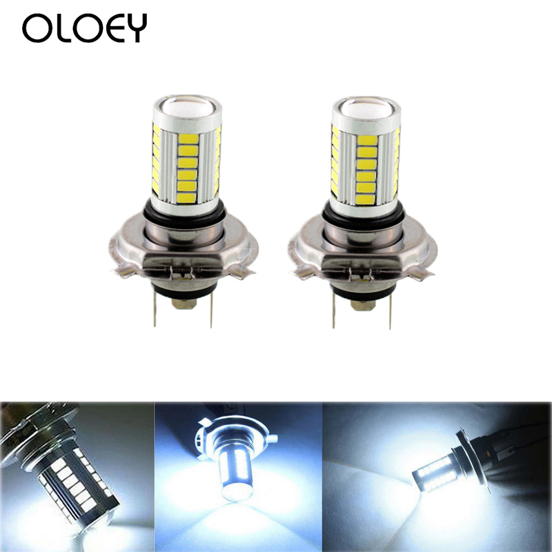 

OLOEY 1pc / 2pcs H4 5630 33LED 12V High Brightness Car Fog Light lamp Headlight Bulb White free shipping