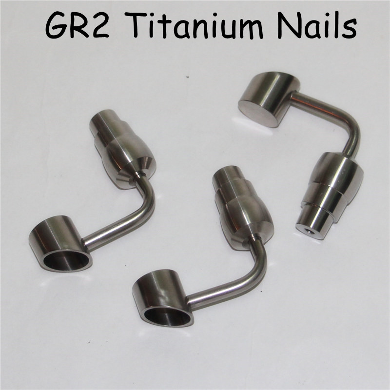 

90Â° Bucket Titanium Nail 10mm 14mm 18mm Male Female Gr2 Titanium Nail Dabber for Oil Dab Rigs Glass Bong Smoking Water Pipes