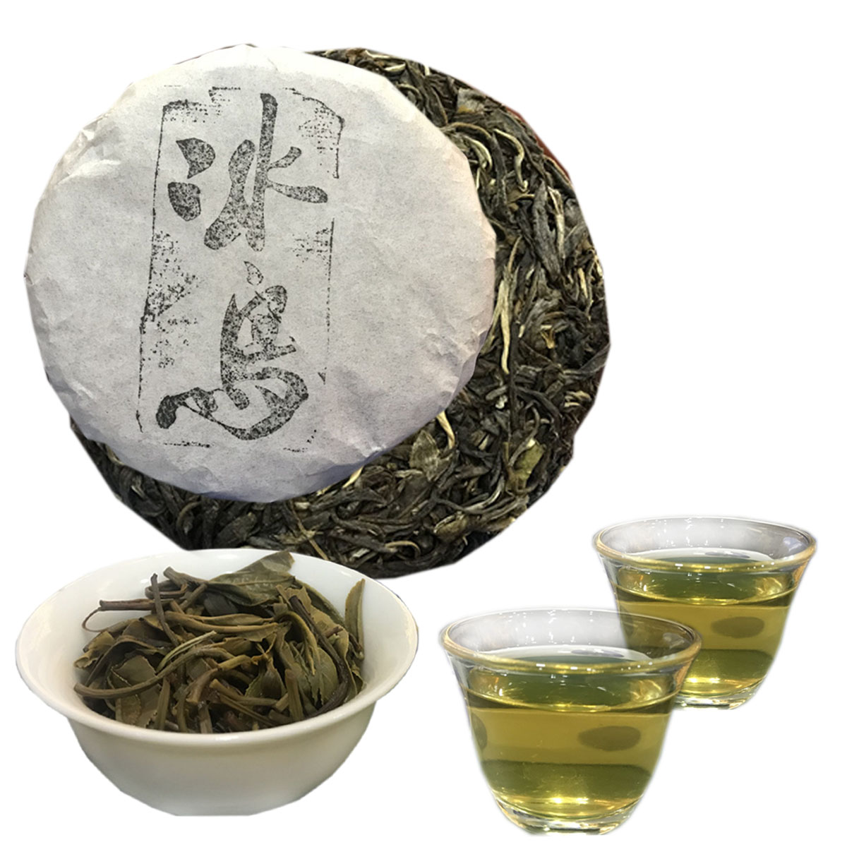 

Chinese Yunnan Pu'er Raw Tea Cake Icelandic Sheng Cha Premium Pu-erh Healthy Care Green Food 100g