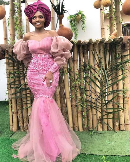 latest short gown lace styles