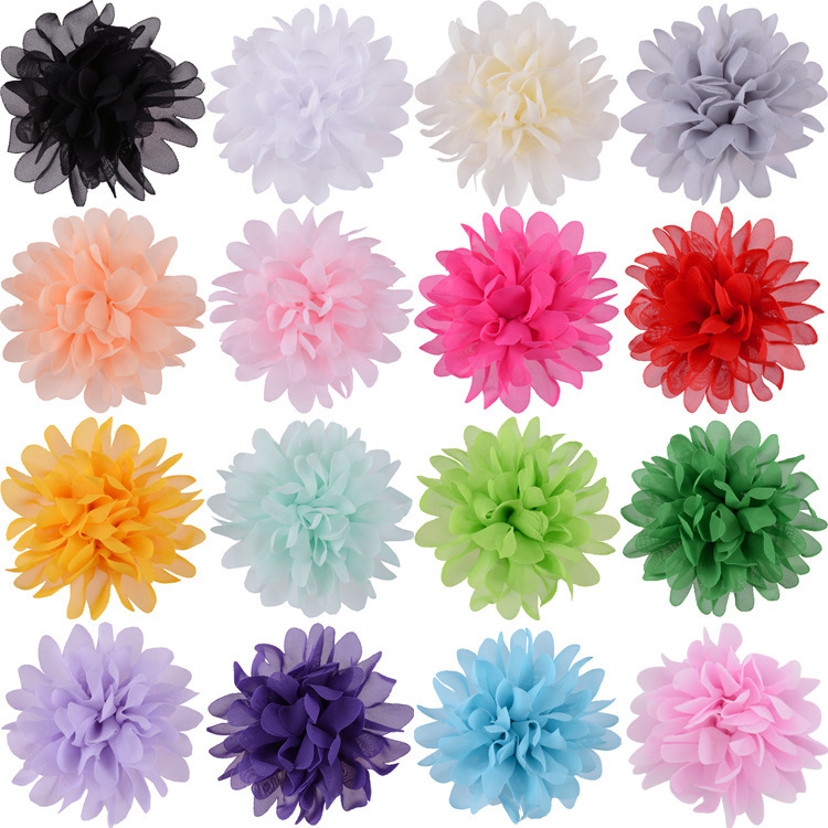 

10pcs/Lot 10cm Chiffon Artificial Gerbera Flower Head for DIY Handmade Crafts Baby Girl Headband Hair Clips Hearwear Accessories, Beige