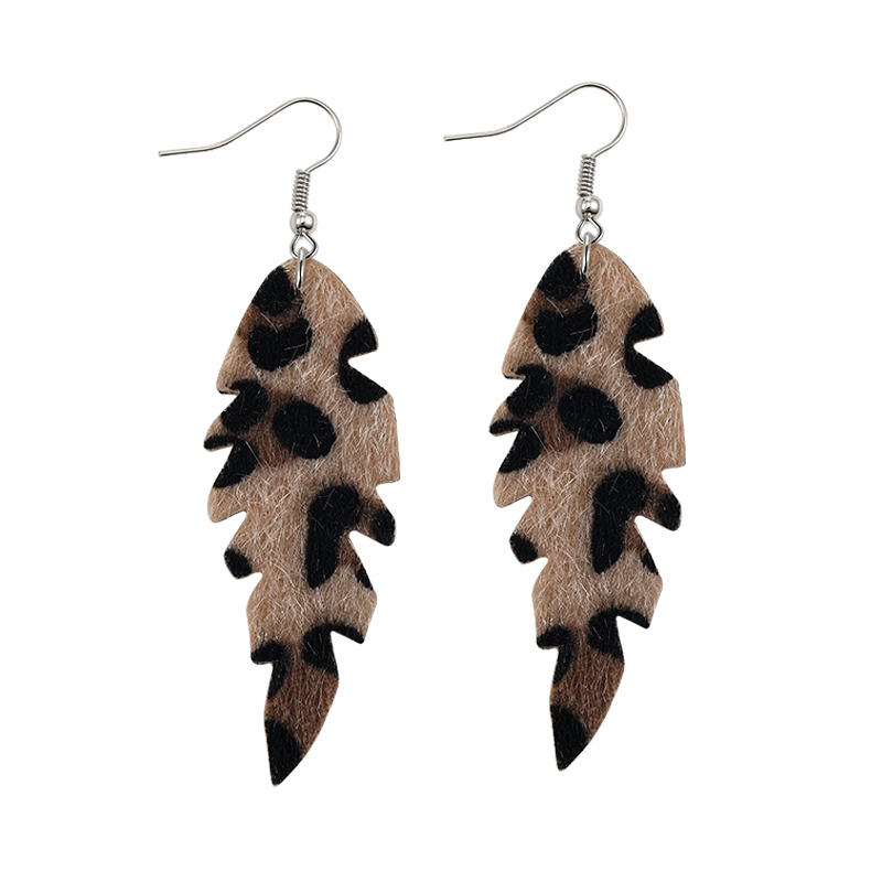 

Leaf Leather Earrings Leopard Water Drop Earring Waterdrop Dangle Earrings For Elegant Girls Women Europe Africa Boho Cute Female Jewelry