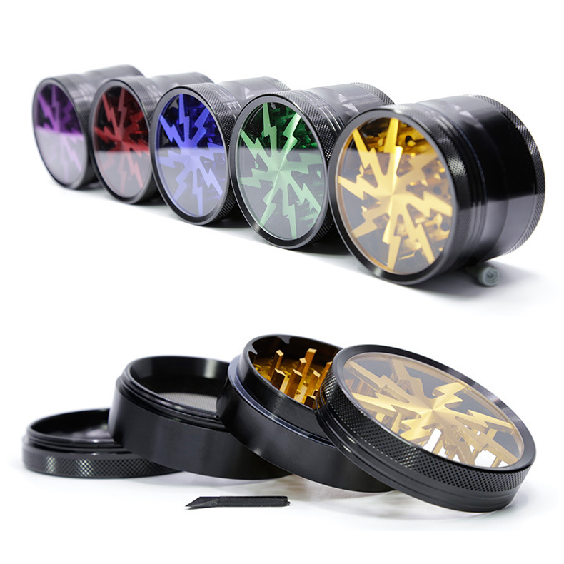 

Lightning Grinder Herb Grinders 63mm 2.48 Inches 4 Parts Aluminium Alloy Metal Grinder Herb Spice Crusher