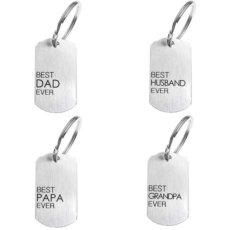 

Fathers Day Keychain BEST DAD/PAPA/GRANDPA/HUSBAND EVER Key Chain Pendant Stainless Steel Keyring Gift For Men