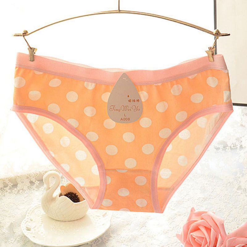

New Dot Hot Lady Briefs For Women Cute Lingerie Panties Low Waist Soft Comfortable Cotton Briefs Knickers Thongs Underwear Women, Pp