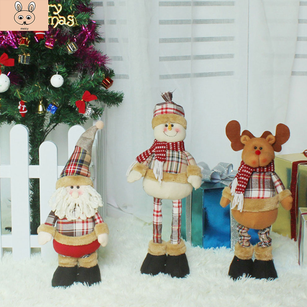 

1PCS Christmas Dolls Xmas Tree Decor New Year Ornament Reindeer Snowman Santa Claus Standing Doll Decoration Merry Christmas