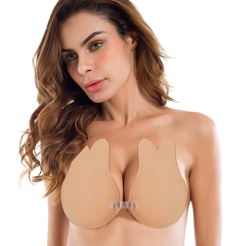 

Reusable Magic Beauty Instant Lift Up Invisible Push Up Bra Tape Strapless Adhesive Breast Kawaii Bra Plus Size Women, Beige