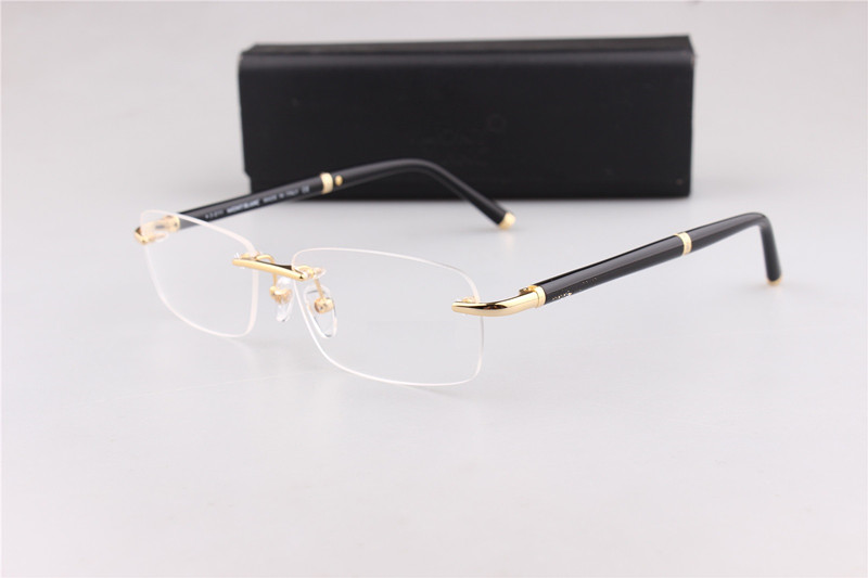 

2019 Classical brand 374 business rimless men square glasses frame for prescription eyewear with original packing OME brand factory outlet