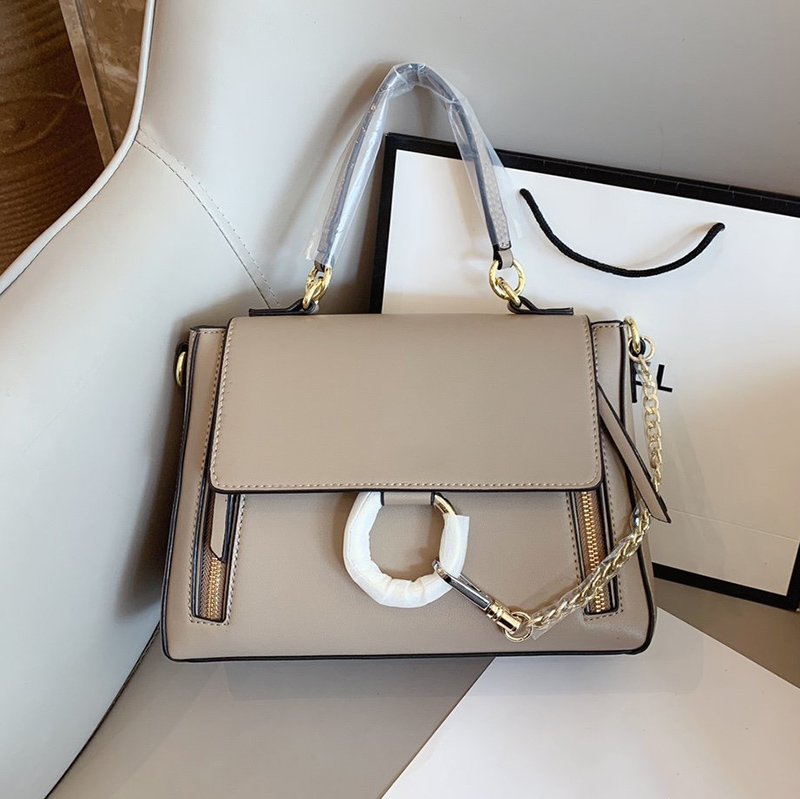 

HOT classic women Ring saddle bag handbags purses ladies single shoulder bags flip Detachable shoulder strap multi-function messenger bags, Black