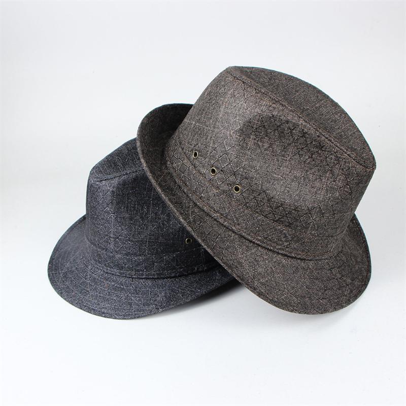 

Stingy Brim Hats YOUYEDIAN Men's Top Hat Black Linen For Gentleman Wide Jazz Gray Cap Vintage Panama Sun 2021#710Y35