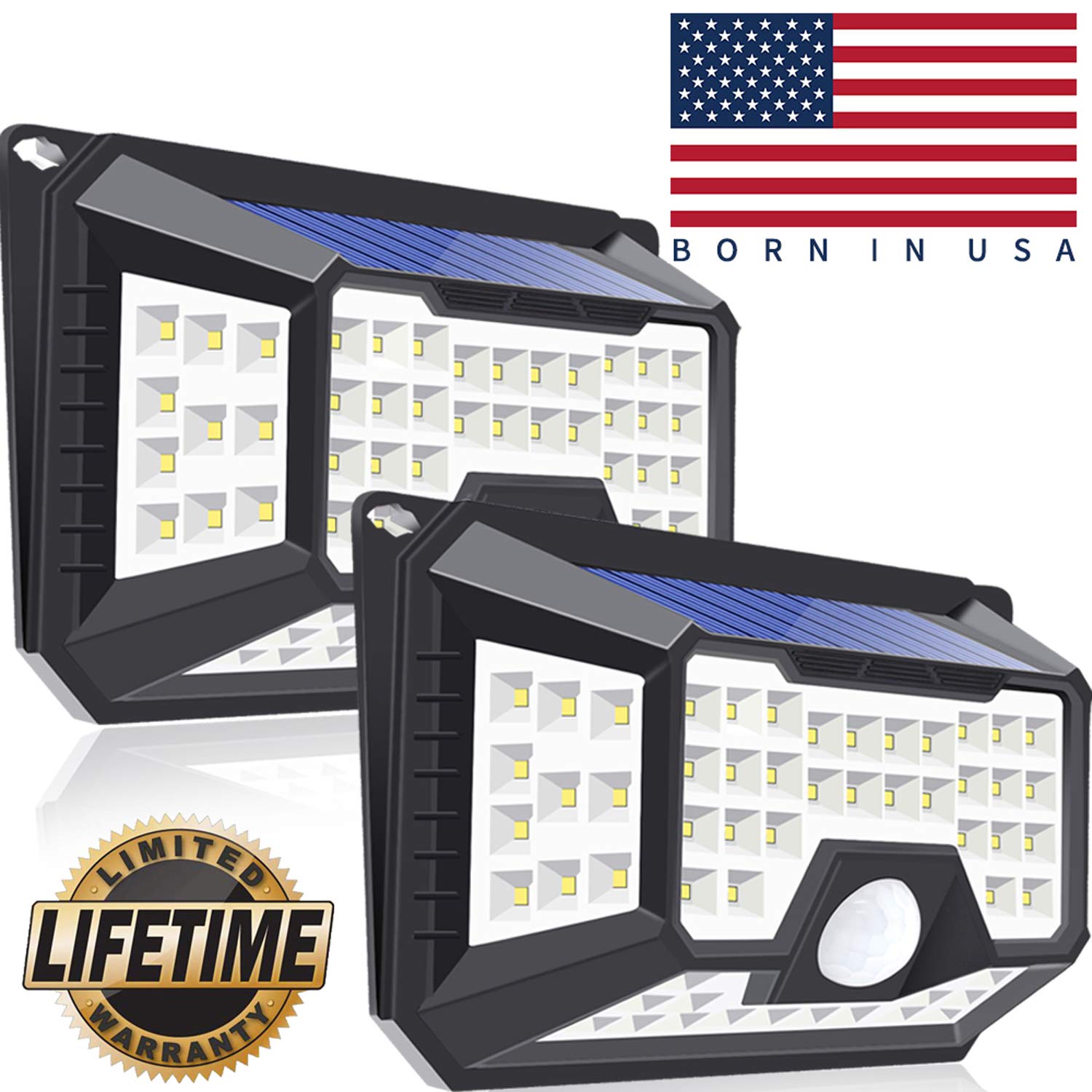 

Solar Lights Outdoor Motion Sensor Waterproof Wall Light Wireless Security Night Light for Driveway Garden Step Stair Fence Deck