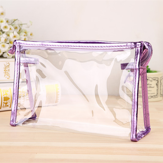 

Transparent Portable Make Up Women Makeup Organizer Bag Girls Cosmetic Bag Toiletry Travel Kits Storage Hand Mujer Bolsas, Sky blue