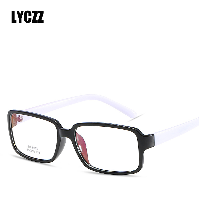 

Wholesale-LYCZZ Full Rim Big Eyeglasses Frame Ultralight Eyewear Men Opitcaadiation Blue light Glasses Frame With Clear Lens TR90