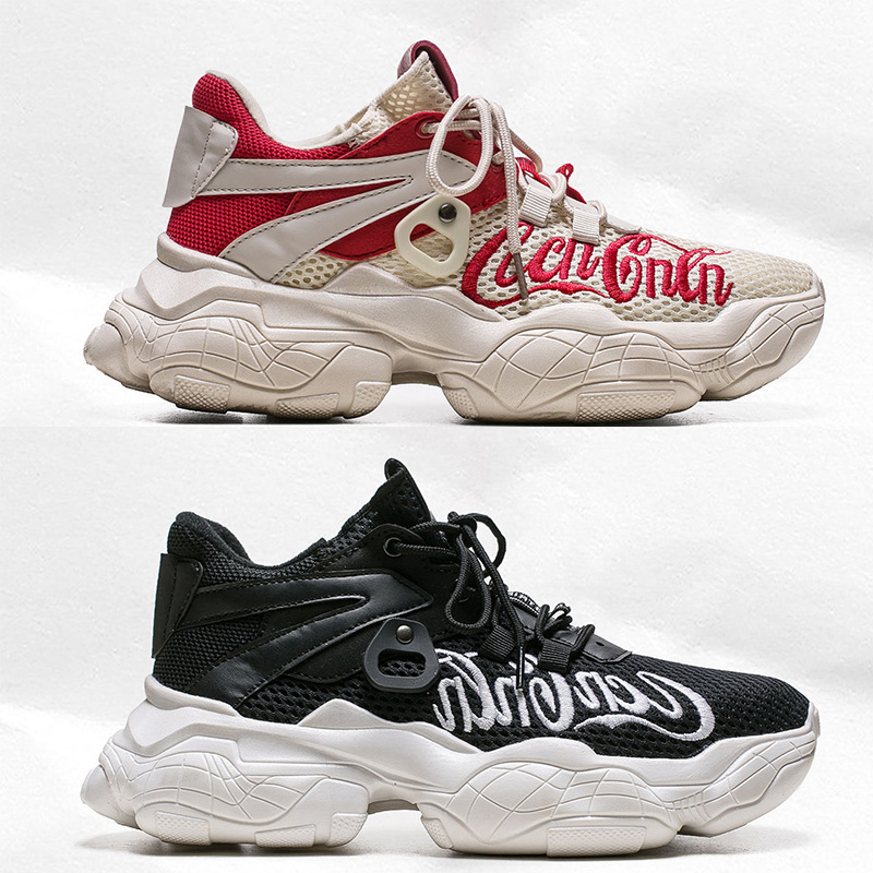 

non-brand designer men women old dad shoes flying line red black white comfortable gym athletic sports sneakers casual shoes size 39-44, B1