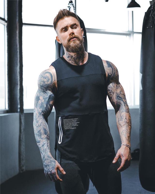 

2020 Men bodybuilding gyms Tank Tops Workout Fitness quick-drying Sleeveless shirt men Clothes Sports Male Summer Running Vest, Black