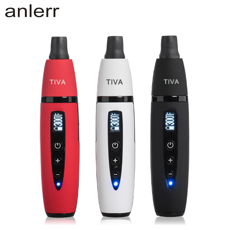 

Original Anlerr Tiva Vape Herbva Dry Herb Vaporizer Pen Kit OLED Screen Ceramic Heating TC Tobacco Baking Airflow Bake Vape OVVEN DHL